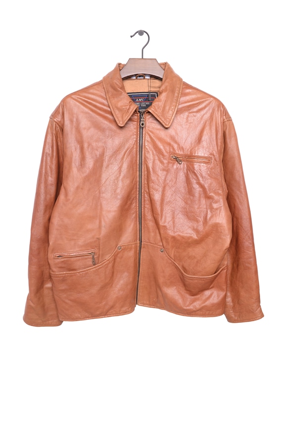 1990s Caramel Leather Jacket Gem