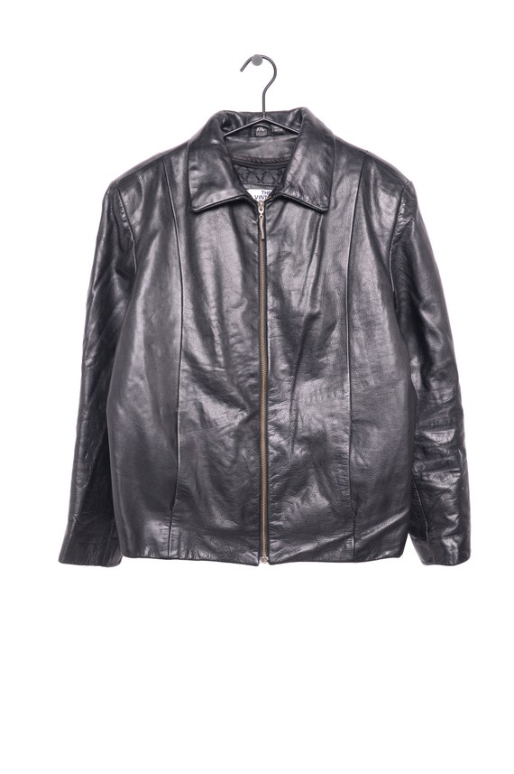 1990s Zip-Up Leather Jacket - Gem