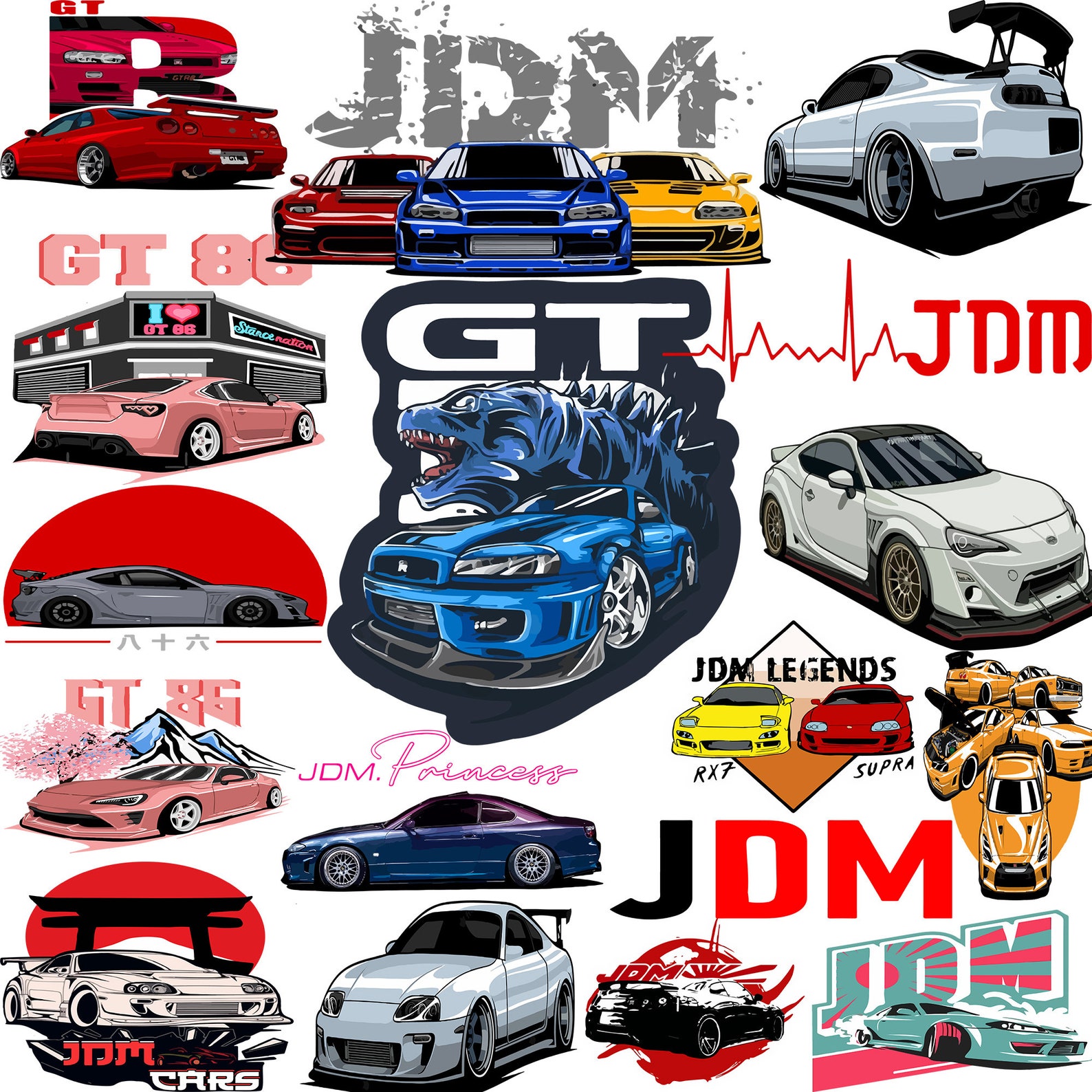 JDM Svg Sticker Digital File Download Only Cricut Etsy