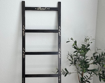 Personalized Islamic Prayer Rug Ladder: Handmade, Wood, Home Decor