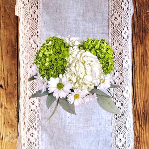 Burlap and Lace Table Runner, NWT Bella Casa Lace Trim Table Runner, Dresser Runner, Wedding Table Decor, Housewarming Gift