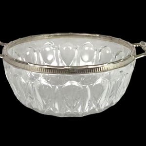 Vintage Italian Glass Bowl with Silver Plated Rim: Boho Wedding Decor