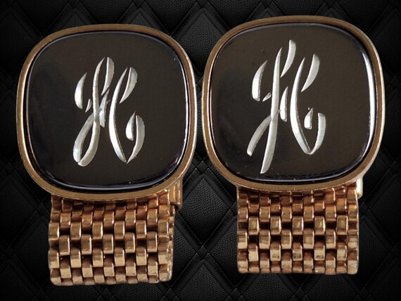 Personalized Initial Engraved Cufflinks: Vintage … - image 8