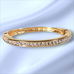 Vintage Antique CZ Bracelet, Pave Bangle Bracelet, Glamour Bride Bracelet, Mother's Day Gift