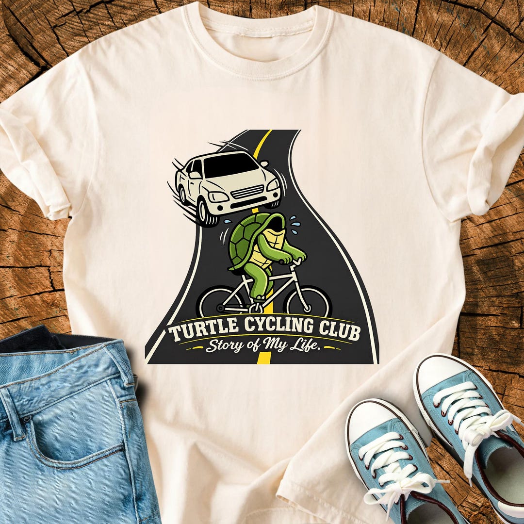 Funny Turtle Cycling Club Shirt, Bicycle Themed Gifts, Cyclist Humor ...