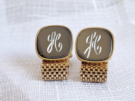 Personalized Initial Engraved Cufflinks: Vintage … - image 9