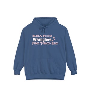 Comfort Colors Beards Wranglers Faded Tobacco Ring Country Boys Heart Hoodie