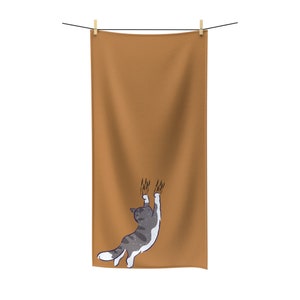 Cat Scratch Towel Cat Mom Cat Lover Humor Polycotton Towel