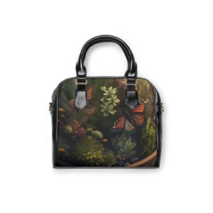 Butterfly Shoulder Handbag Boho Bag Butterflies Purse Floral Butterfly Bag Everyday Bag