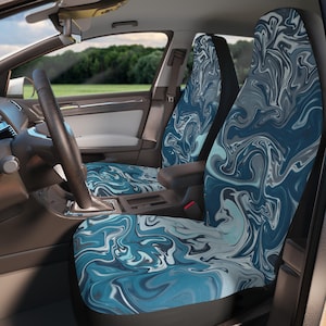 Waves Car Seat Covers, Stylish Auto Accessories, Unique Gifts for Car Lovers, Auto Decor, Travel Essentials