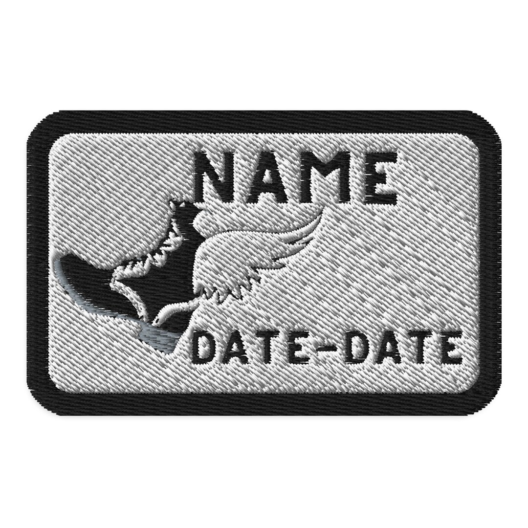 Winged Boot Memorial Embroidered Patch Etsy