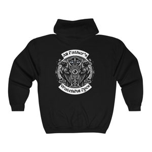 Odin Hoodie Hugin Munin All Father Watchful Eyes Norse Mythology Norse God Unisex Heavy Blend™ Full Zip Hooded Sweatshirt