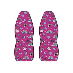 Kawaii Autositzbezüge Cupcakes Einhorn & Regenbogen Autositzbezüge - Lustiges Automobilzubehör