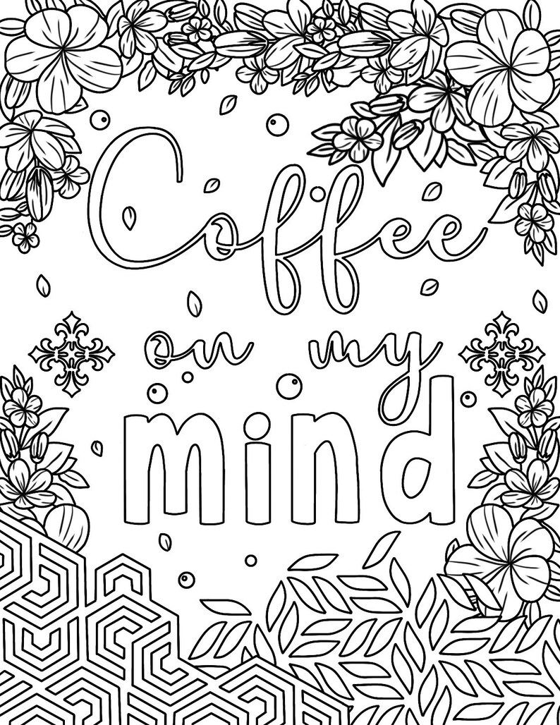 COFFEE COLORING PAGES - Etsy