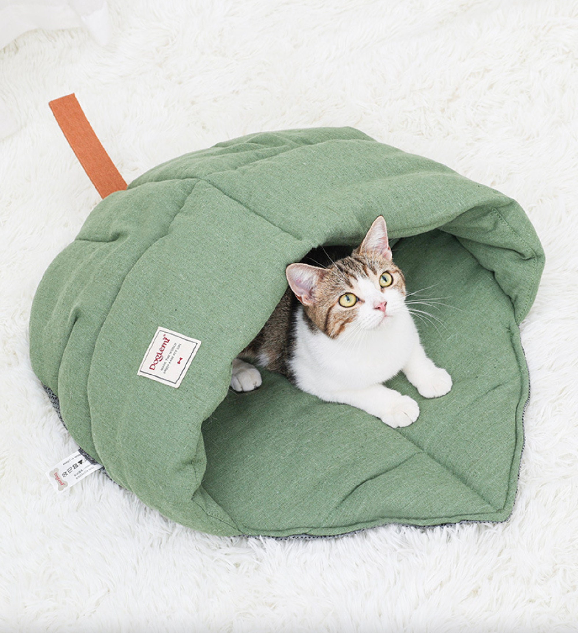 Cute Cat Sleeping Bed Cat Sleep Bag Linen Fabric Cat Bed Etsy