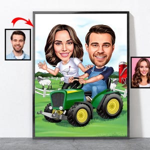 Cartoon Farmer Portrait, Farmer Gift For Him Her Men Women Male Female Husband Wife Mother Dad Mom Son Daughter Girlfriend Boyfriend, Farmer Design 2