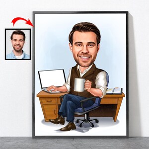 Cartoon Schriftsteller Porträt, Schriftsteller Geschenk für ihn ihre Männer Frauen männlich weiblich Mann Frau Mutter Papa Mama Sohn Freund, Freundin, Schriftsteller
