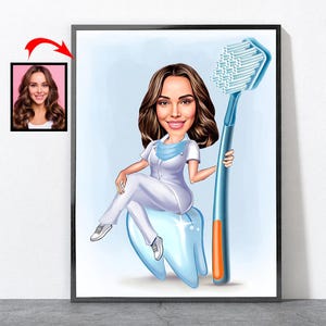Regalo de higienista dental de dibujos animados, nuevo higienista futuro, regalos de higiene dental, fiesta de graduación de dentista, higienista dental, regalo de dentista para hombre