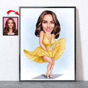 Cartoon Marilyn Monroe Portrait, Marilyn Monroe Gift For Her Women Female Wife Mother Mom Daughter Girlfriend, Marilyn Monroe