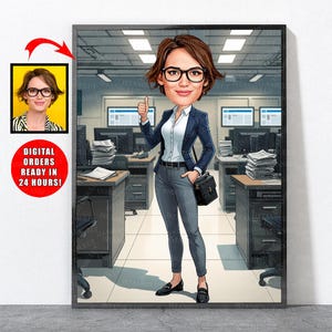 Cartoon journalistenportret van foto, journalist cadeau voor mannen en vrouwen