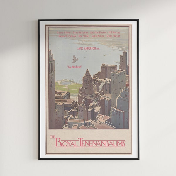 The Royal Tenenbaums Movie Poster | Digital Wall Art Print | Owen Wilson | Gene Hackman | Danny Glover | Bill Murray | Wes Anderson