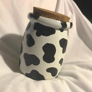 Cow Print Glass Jar 7oz
