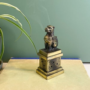 Vintage Foo Dog Incense Burner: Temple Guardian, Made in Japan