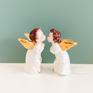 アイリッシュドレスデン Kissing エンジェル VINTAGE IRISH DRESDEN FIGURINE PORCELAIN LACE - Kissing