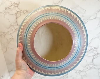 Artist Signed Pottery Seed Pot by Phillips Dine, Pottery Bowl, Etched Pottery Vase, Southwestern Style, 10.75" Vase, Native Art Pottery