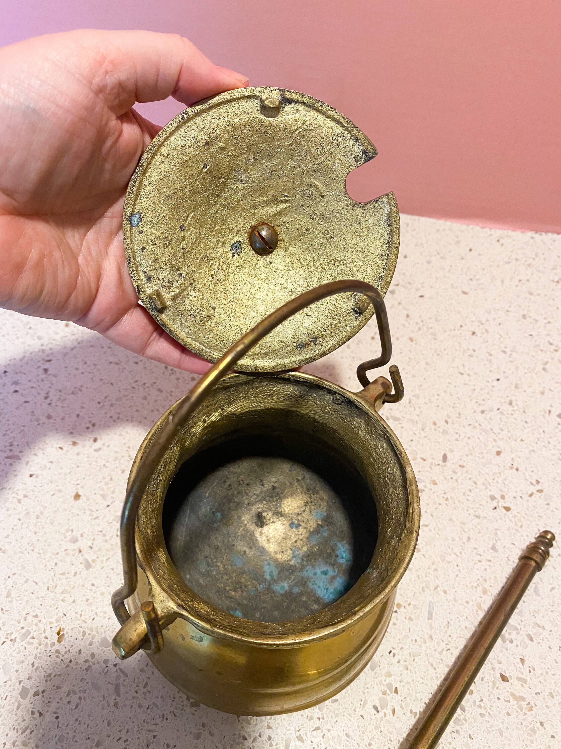 Antique Brass Fire Starter Pot Vintage Brass Fire Starter Etsy