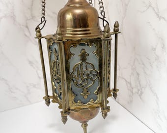 Vintage Brass Hanging Ottoman Style Pendant Lamp