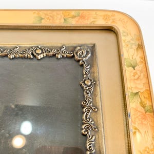 Choice of Large Vintage Picture Frames, Bronzed Metal Rose Border 9" x 7" Frame, Antique Floral Enamel Frame 8" x 10" Romantic Picture Frame
