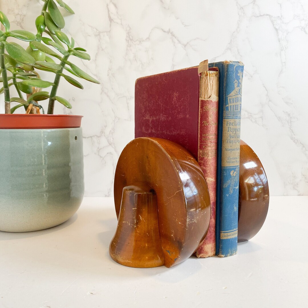 Vintage Rare Myrtle Wood Bookends From Ralph A. Bailey & Co of Oregon