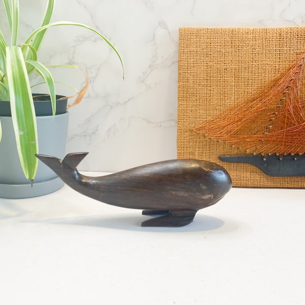 Vintage MCM Ironwood Carved Whale Sculpture Ironwood Figurine Small Vintage Ironwood,  Ironwood Whale, Whale Art, Whale Collectible, Sealife