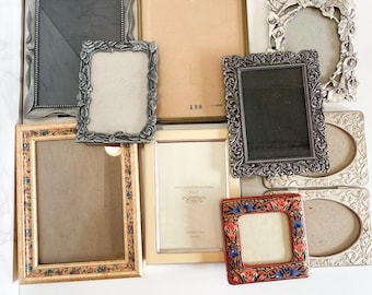 Vintage Picture Frames, Choose One or All,  Eclectic Picture Frame, Filigree Brass Frame, Silver Floral Frame, Grandma Gift, Elegant Gift