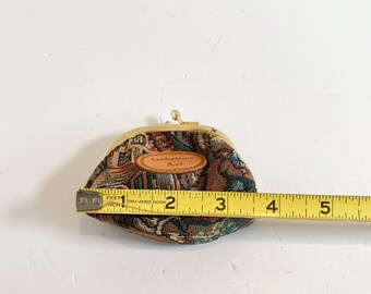 Vintage Tapestry Gobelins Art Coin Purse With Kiss Closure