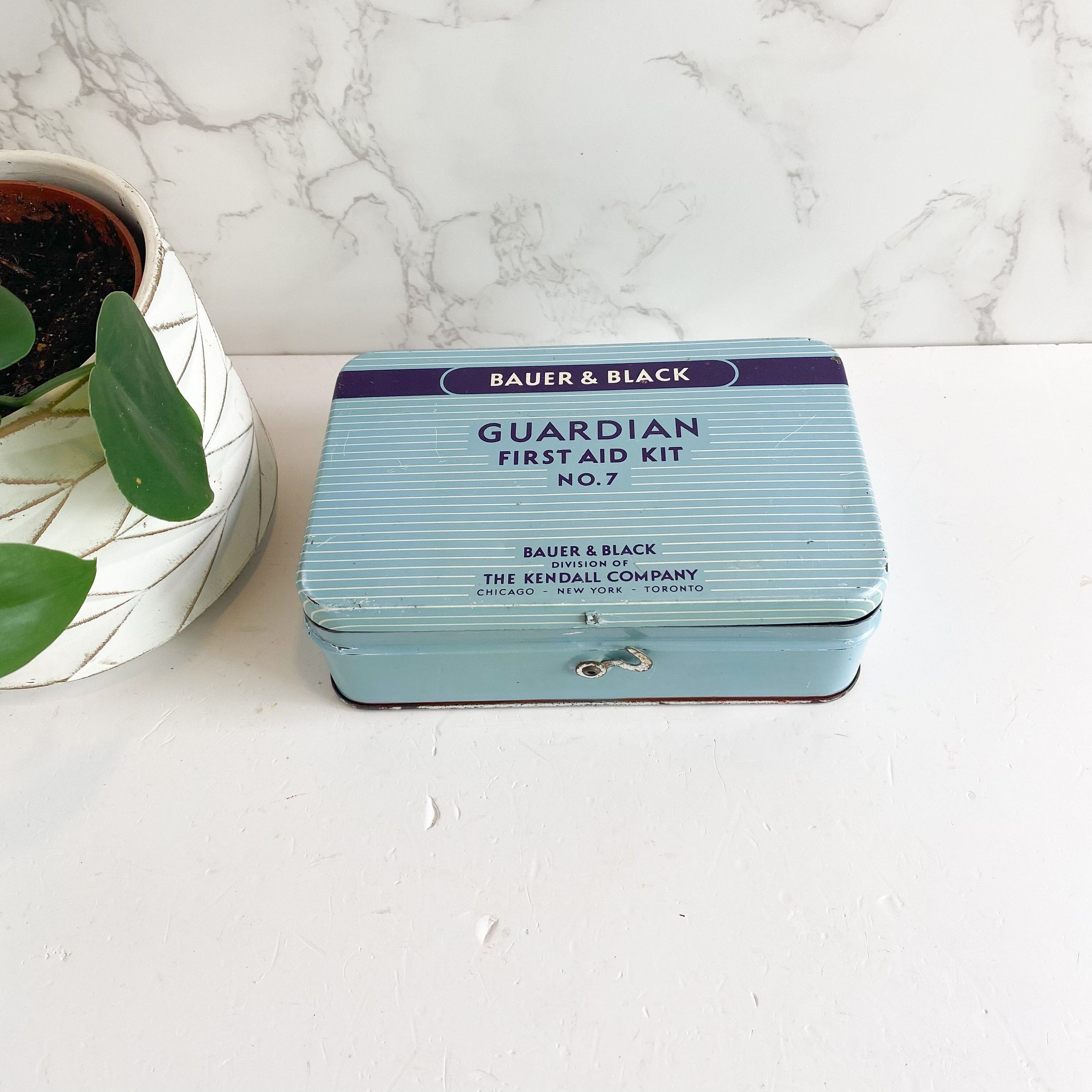 Vintage Empty First Aid Tin Box by Bauer & Black Guardian also Known as Curity, Remote Controller Storage, Trinket Holder, Storage Organizer