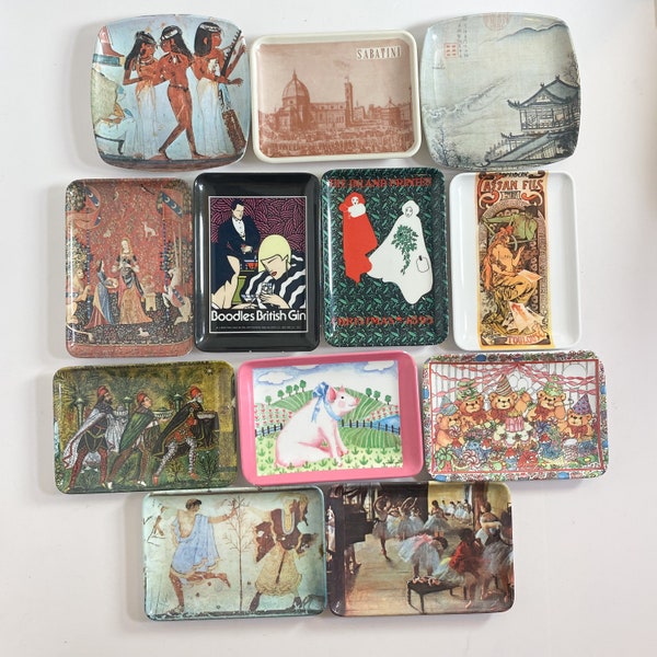 Vintage Italian Melamine Trays, Buy One or Multiple Trays, Hostess Gift, Snack Tray, Trinket Dish, Hors d'oeuvre Tray, Tip Plate, Soap Dish