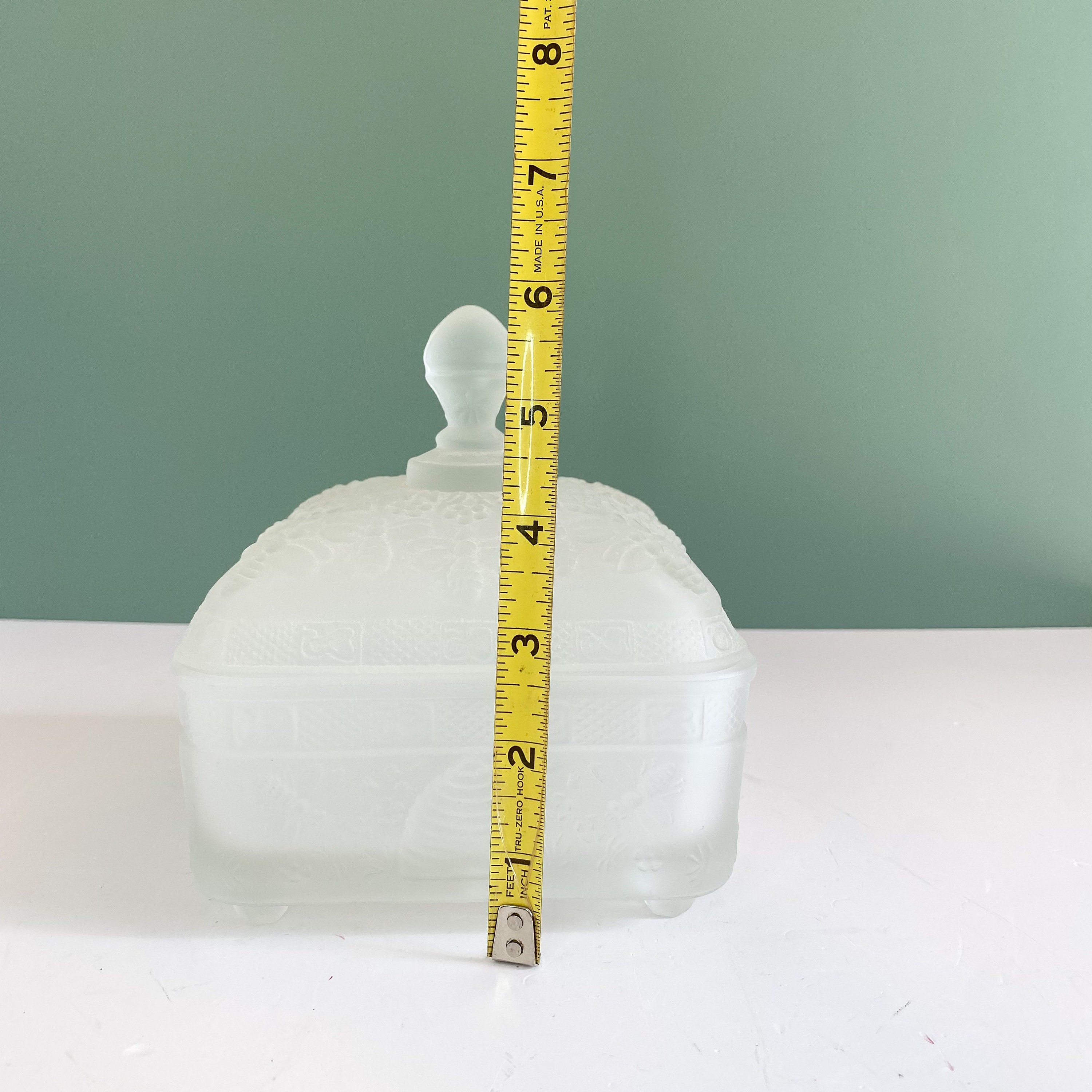 Vintage Tiara Indiana Glass Honey Bee Hive Inspired Square Etsy