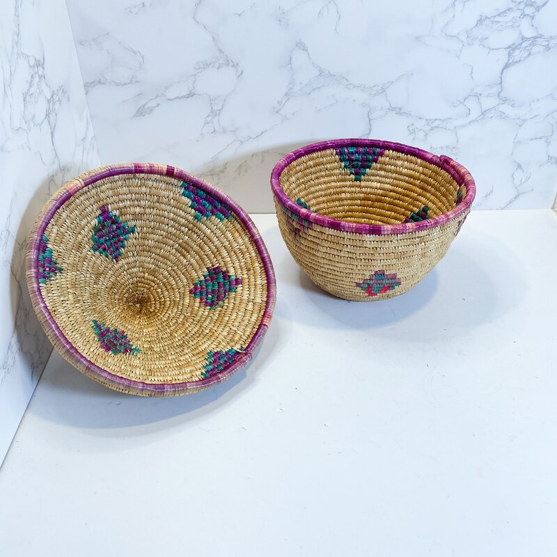 Kiki Woven Vase Shaped Basket w/ Lid