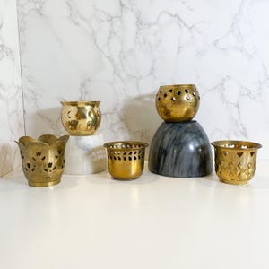 Choice of One or More Patina&#39;d Vintage Brass Votive or Tea-Light Candle Holders, Brass CandleHolder, Votive Holder, Tea Light Holder