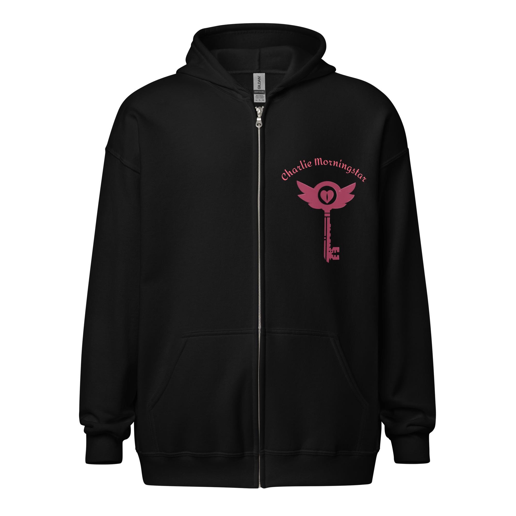Elbenwald T-Shirt Charlie Morningstar Hazbin Hotel - Maglietta Unisex In Cotone Nero Con Stampa Frontale Del Personaggio, Vestibilità Comoda