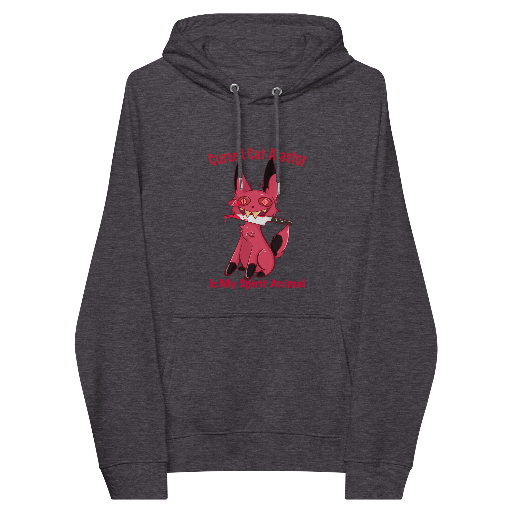 Cursed Cat Alastor Hazbin Hotel (unisex Eco Raglan Hoodie