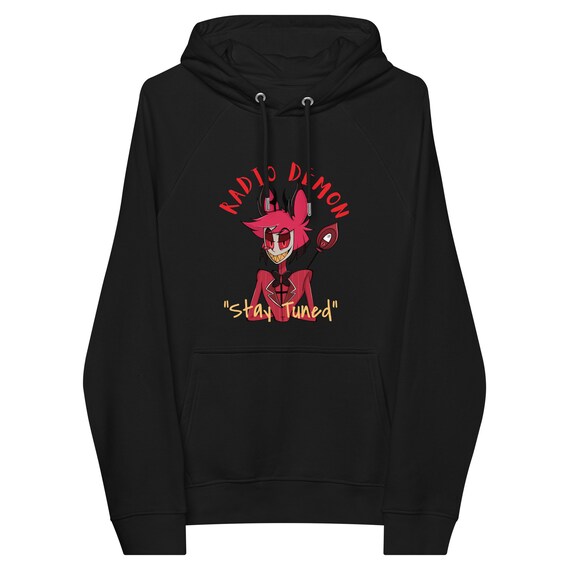 Alastor Hazbin Hotel stay Tuned unisex Eco Raglan Hoodie Etsy