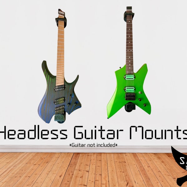 Headless Guitar Vertical Wall Mounts for 6 or 7 String Versions