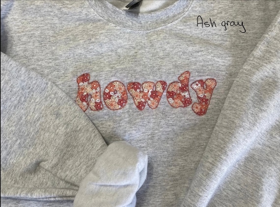 Aggie A M Howdy Custom Floral Embroidered Sweatshirts Etsy