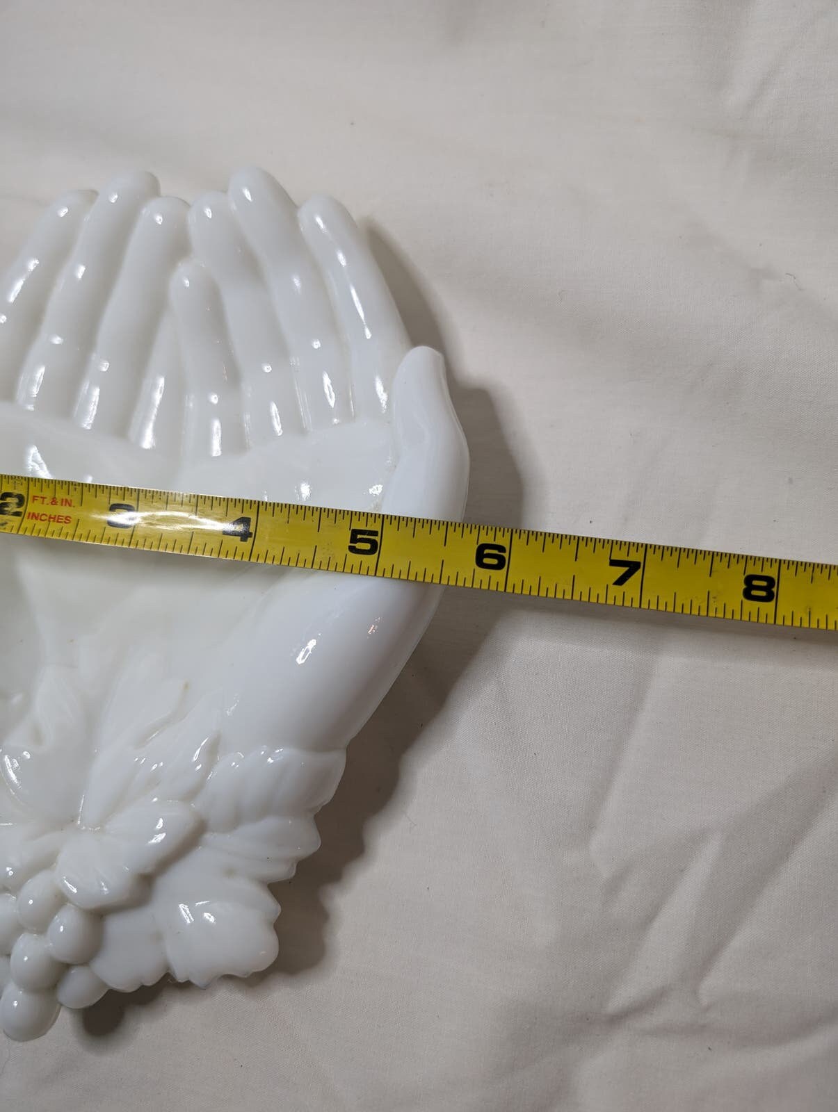 Vintage Westmoreland Milk Glass Hands Dish With Leaves Grapes Etsy