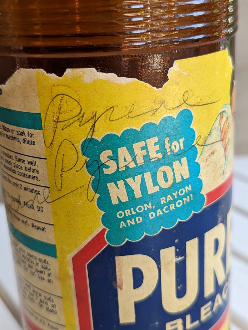 Vintage Purex Brown Glass Bleach Bottle With Label Etsy