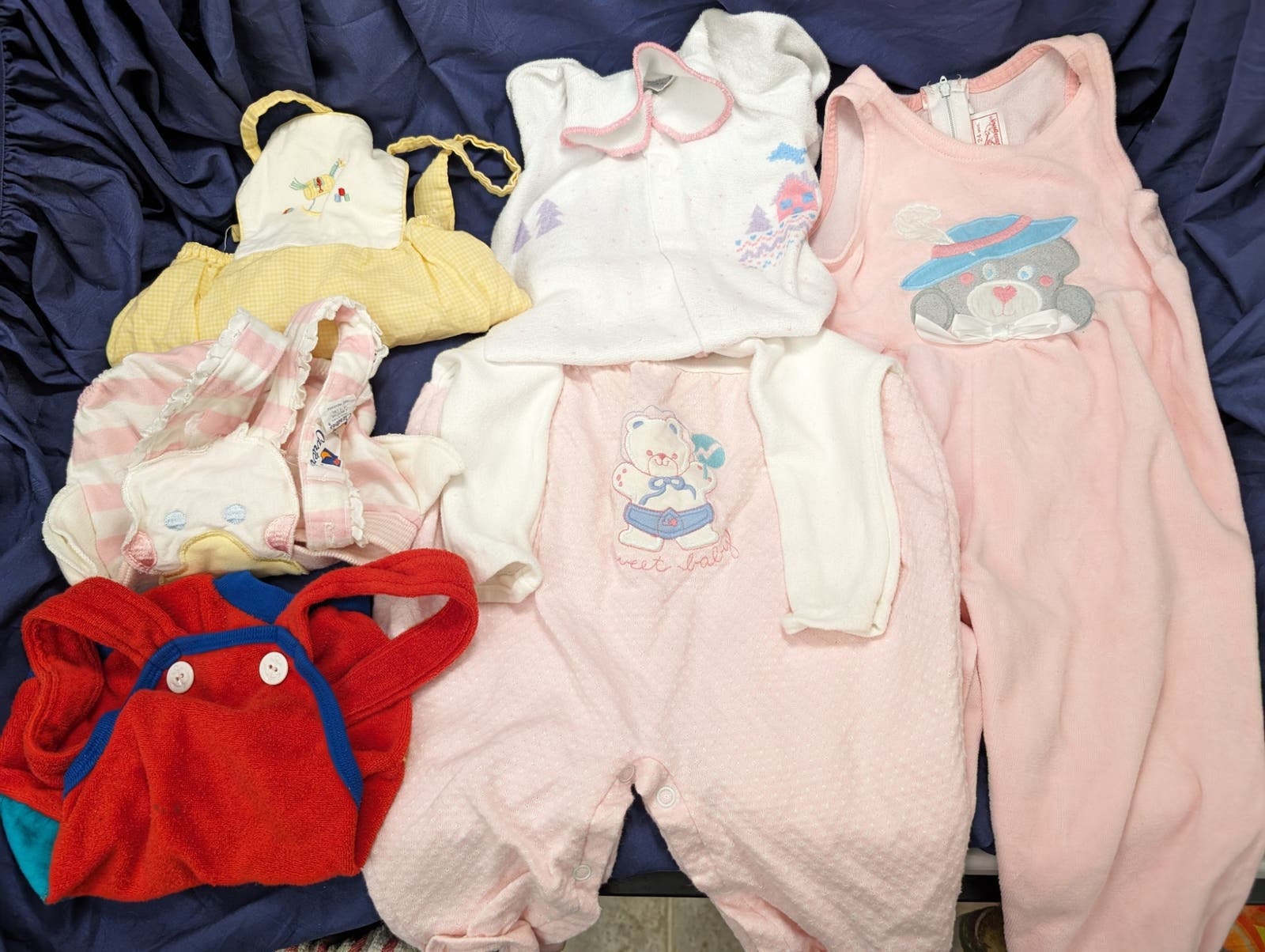 Girls Vintage Newborn Pink Winter Clothing Lot 
