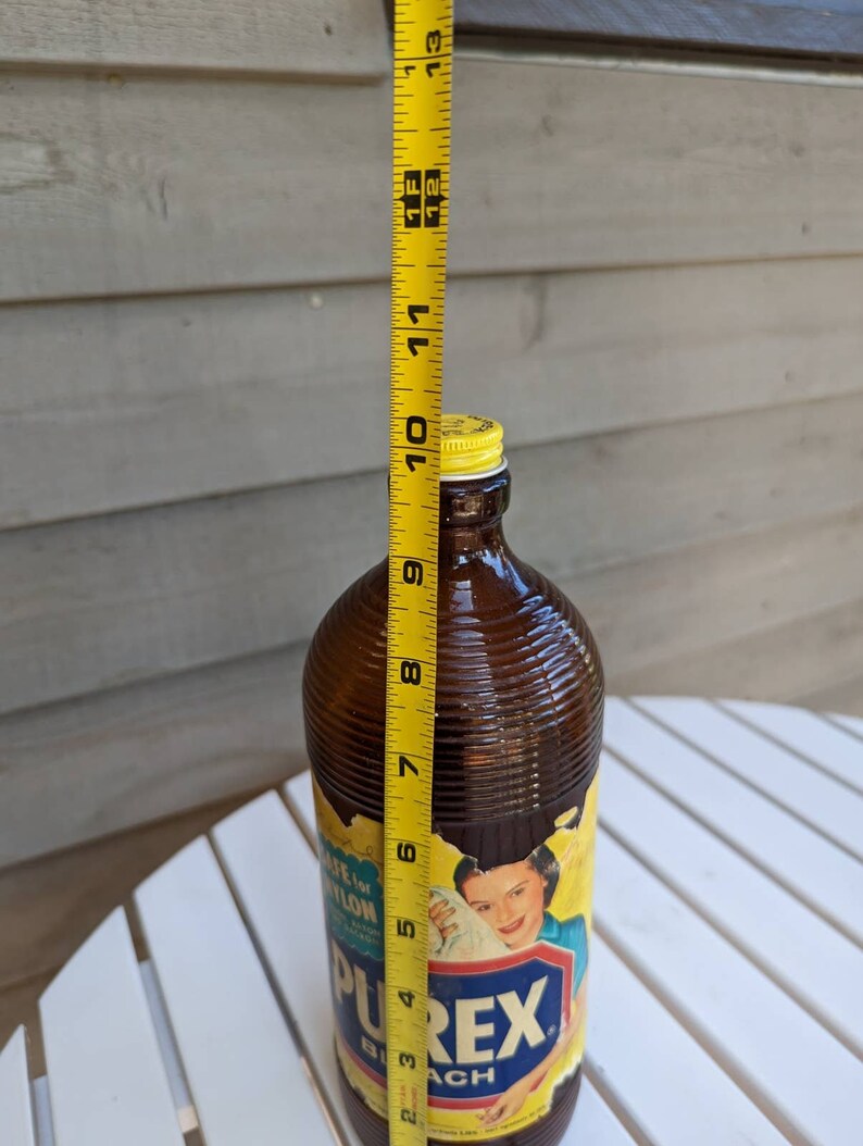 Vintage Purex Brown Glass Bleach Bottle With Label Etsy